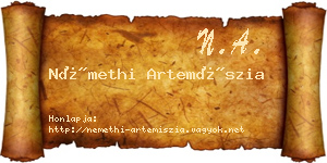 Némethi Artemíszia névjegykártya